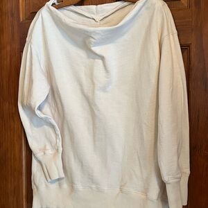 Pilcro Off-the-Shoulder Cream Sweatshirt/Top